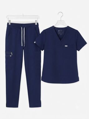 FIGS Navy Blue Scrub Set - Catarina XXS P & Pants Yola Yoga Size XXS P. See Pics